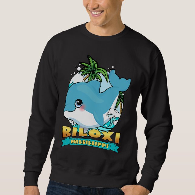 BILOXI MISSISSIPPI Cute Baby Dolphin Beach Souveni Sweatshirt (Vorderseite)