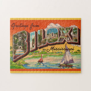 Biloxi Mississippi Grüße Postkarte Puzzle