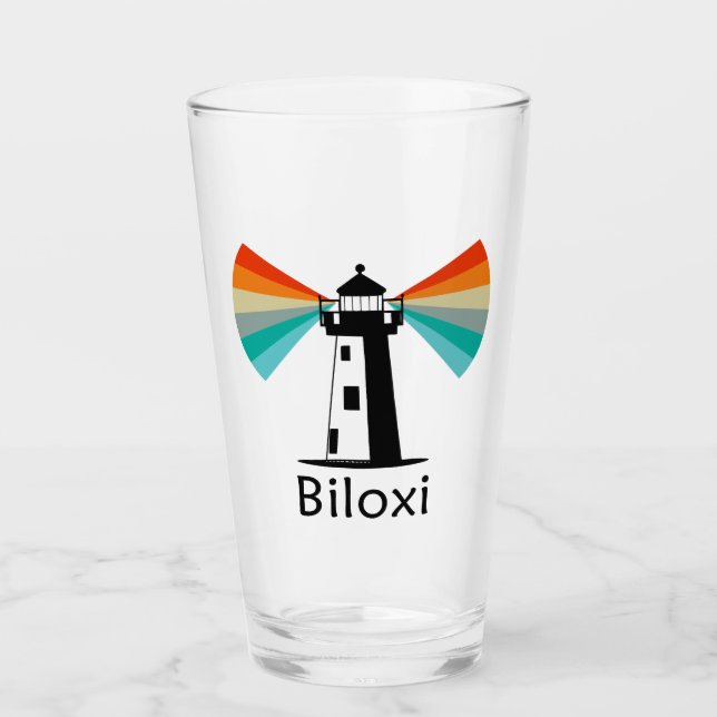 Biloxi Mississippi Leuchtturm Regenbogen Glas (Vorderseite)