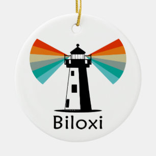 Biloxi Mississippi Leuchtturm Regenbogen Keramik Ornament