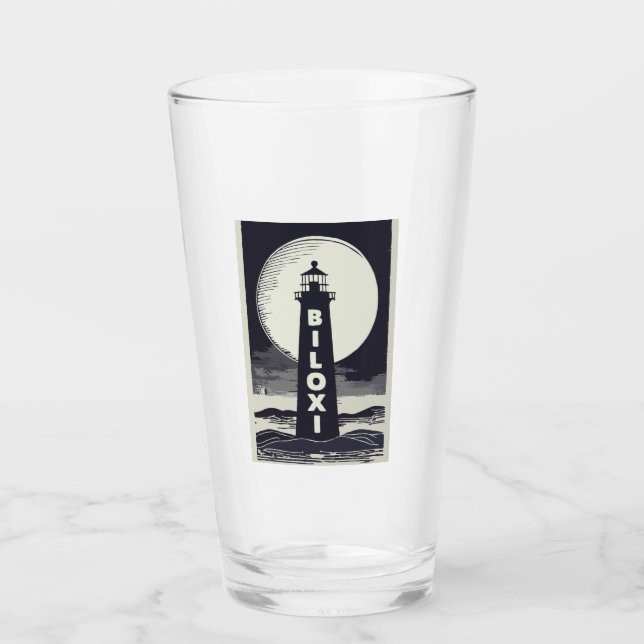 Biloxi Mississippi Lighthouse Moon Glas (Vorderseite)