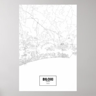Biloxi, Mississippi (Schwarzes auf Weiß) Poster