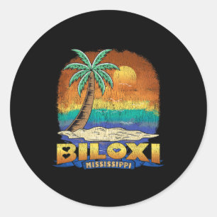 Biloxi Mississippi Vintag Störendes Souvenir Runder Aufkleber