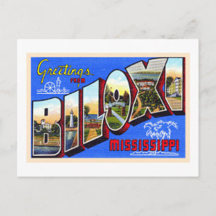 Biloxi Mississippi Vintage große Letter Postkarte