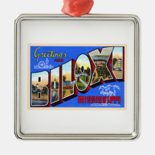 Biloxi Mississippi Vintager Großbuchstabe Postkart Ornament Aus Metall