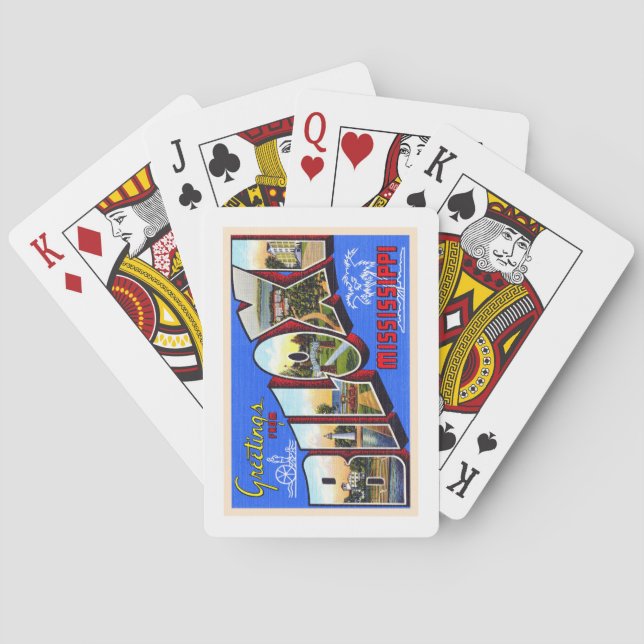 Biloxi Mississippi Vintager Großbuchstabe Postkart Spielkarten (Rückseite)