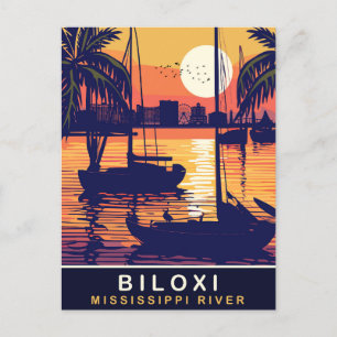 Biloxi, Sonnenuntergang über dem Mississippi, Reis Postkarte