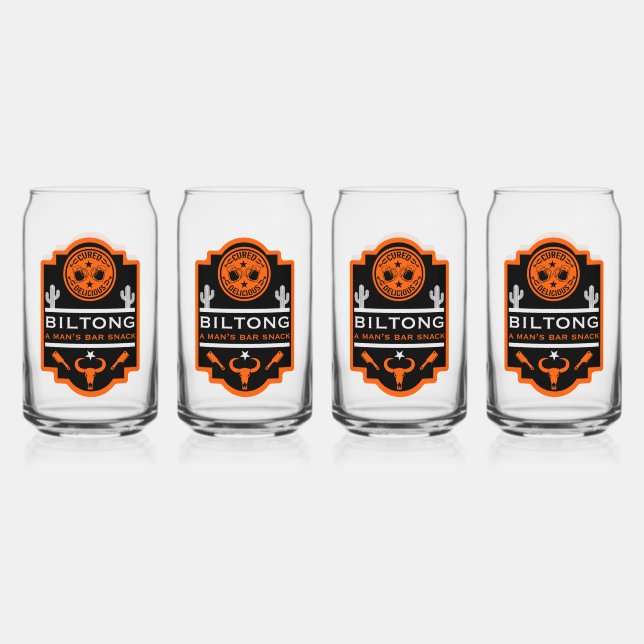 Biltong und Bier Dosenglas (Vorderseite)