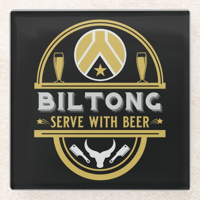Biltong und Bier Glasuntersetzer (Vorderseite)