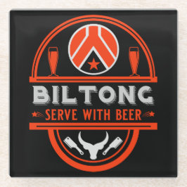 Biltong und Bier Glasuntersetzer