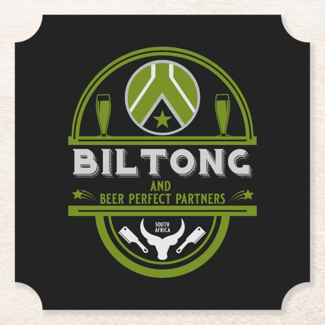 Biltong und Bier Untersetzer (Vorderseite)