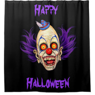 Bimbe Der Beängstigende Clown (glückliches Hallowe Duschvorhang