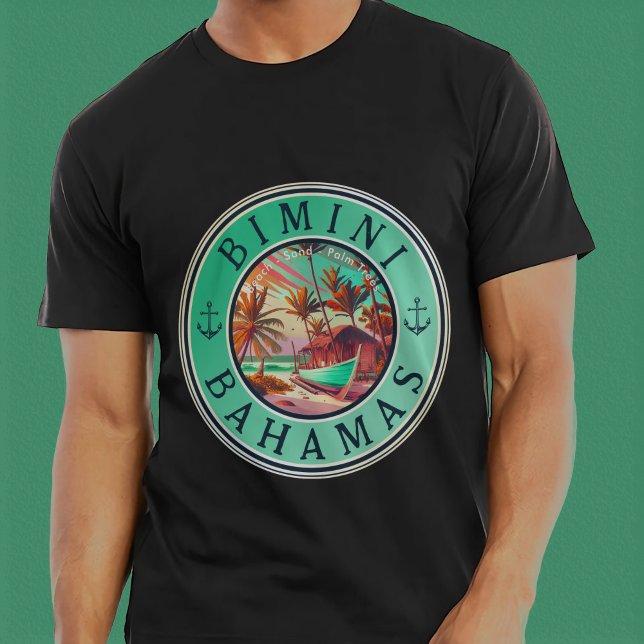 Bimini Bahamas Anker Angeln Vintages Fischerboot T-Shirt (Von Creator hochgeladen)