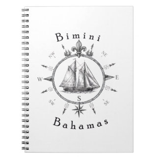 Bimini Bahamas Nautischer Segelkompass Kreuzfahrt Notizblock