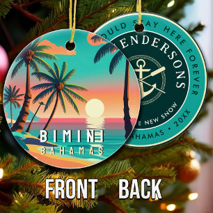 Bimini Bahamas Retro Sunset Travel Souvenir 1950s Keramik Ornament