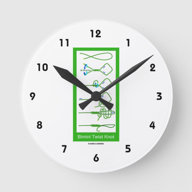 Bimini Drehung Knot (Knotologie) Runde Wanduhr (Vorderseite)