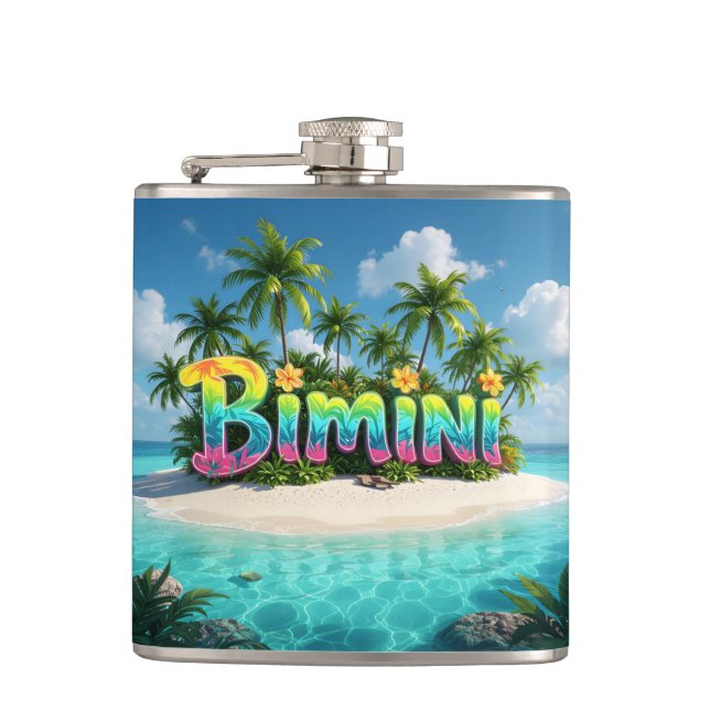 Bimini-Insel-Flasche Flachmann (Vorderseite)
