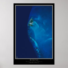 Bimini Island Bahamas von Space Satellite Karte Poster