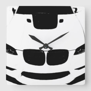 ~Bimmer~ WALL CLOCK, POP ART, KÜMMERN SIE! Quadratische Wanduhr