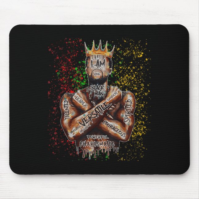 Bin Black Man und ich bin King Black History Afric Mousepad (Vorne)