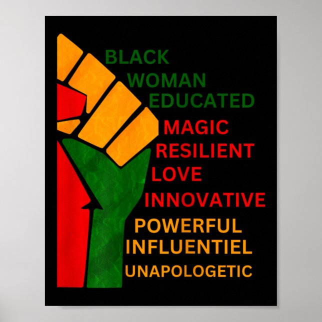 Bin Black Woman Unapologetisch Black History Mont Poster (Vorne)