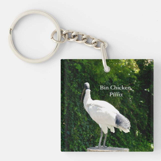 Bin Chicken Pfftt (Ibis) Keyring Schlüsselanhänger (Vorderseite)