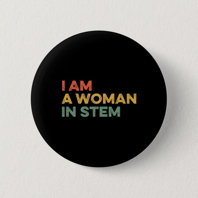 Bin eine Frau in sternistischer, weiblicher Mathem Button (Vorderseite)