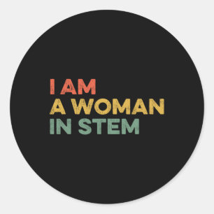 Bin eine Frau in sternistischer, weiblicher Mathem Runder Aufkleber