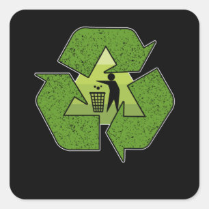 Bin gerecycelt, um unseren Planeten zu schützen Quadratischer Aufkleber