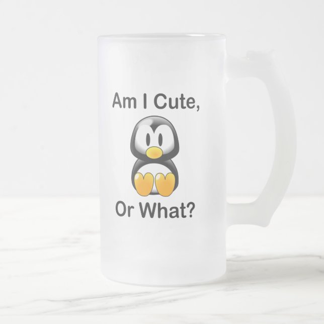 Bin ich niedlich oder was? mattglas bierglas (Rechts)