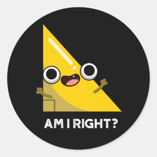 Bin ich rechts glast rechts Puck Dark BG Runder Aufkleber