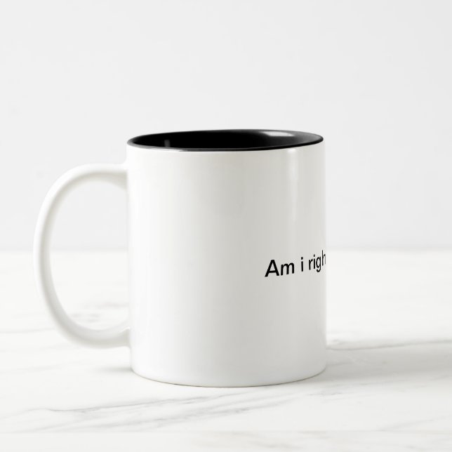 Bin ich richtig oder Bin ich richtig Zweifarbige Tasse (Links)