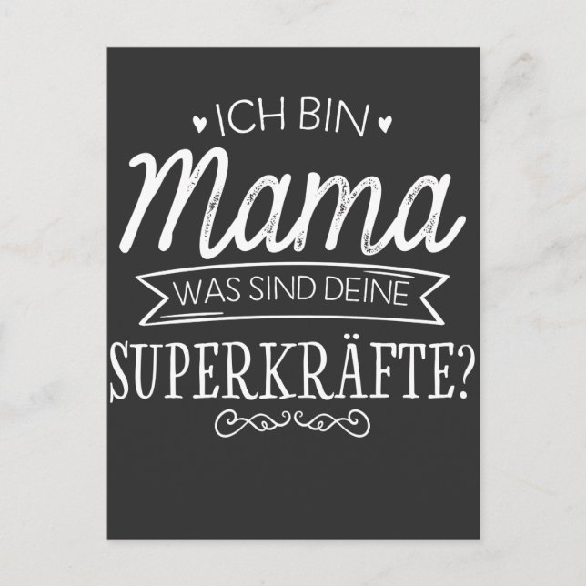 Bin Mama ist der Superträger Postkarte (Vorderseite)