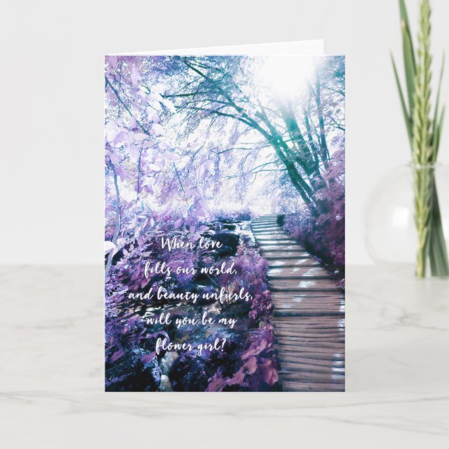 bin meine Blume Mädchen verzauberter Wald Einladung (Vorderseite)