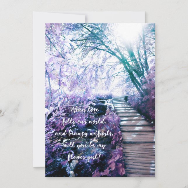 bin meine Blume Mädchen verzauberter Wald Einladung (Vorderseite)