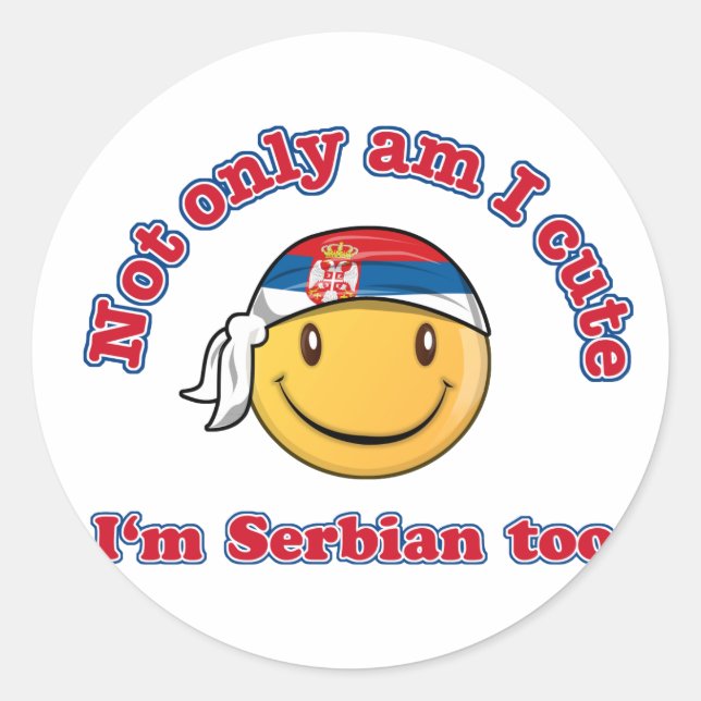 Bin nicht nur ich ich bin Serbian niedlich Runder Aufkleber (Vorderseite)