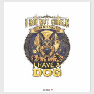 Bin Nicht Single Habe Hund Halloween_1 Aufkleber