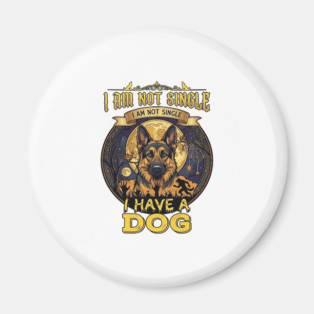 Bin Nicht Single Habe Hund Halloween_1 Magnet (Vorne)