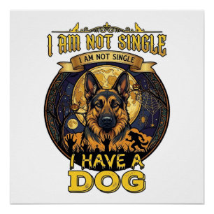 Bin nicht Single Habe Hund Halloween_1 Poster