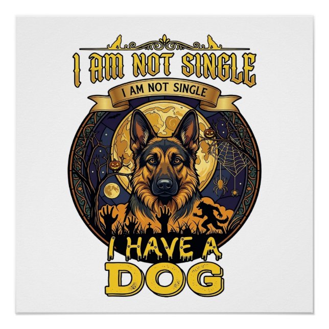 Bin nicht Single Habe Hund Halloween_1 Poster (Vorderseite)
