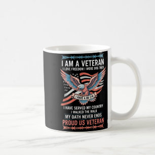 Bin Veteran liebe Freiheit trug Hundemarken habe e Kaffeetasse
