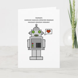 Binär mit Robot - Ich Liebe Sie Feiertagskarte