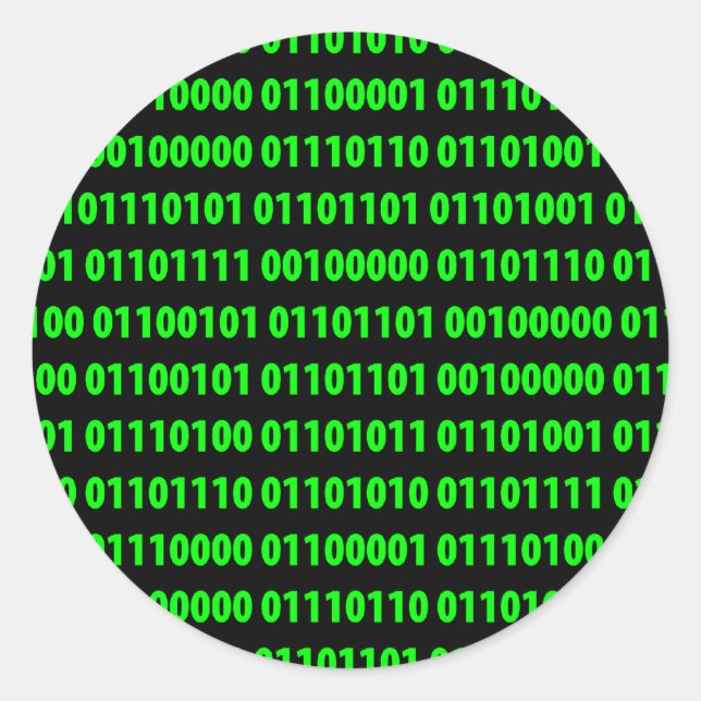 binär runder aufkleber (Vorderseite)