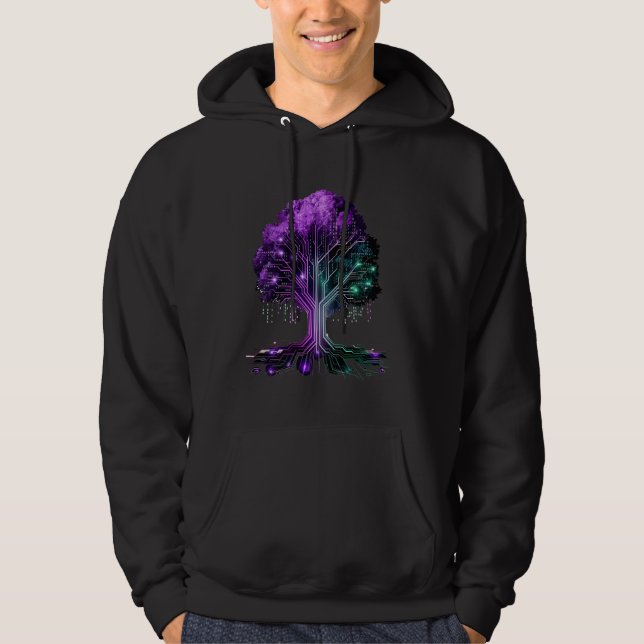 Binärbaum-Coder-Computerprogrammiererentwurf Hoodie (Vorderseite)