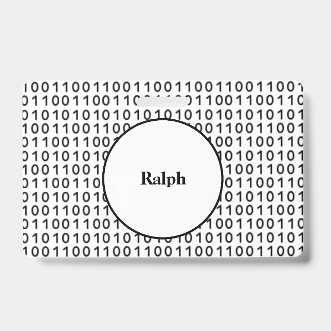 Binärcode-Computer Sprache mit Namen Ausweis (Vorderseite)