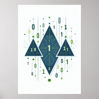Binärcode-Geometrisches Muster für Programmierer u Poster