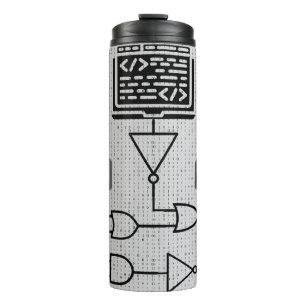Binärcode-Thermal-Tumbler – Modernes Tech-Design Thermosbecher