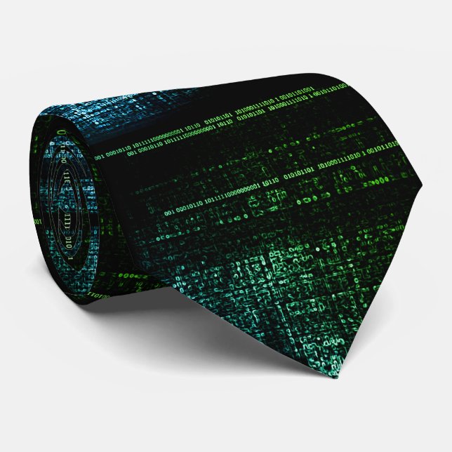 Binäre Codeansicht Krawatte (Gerollt)