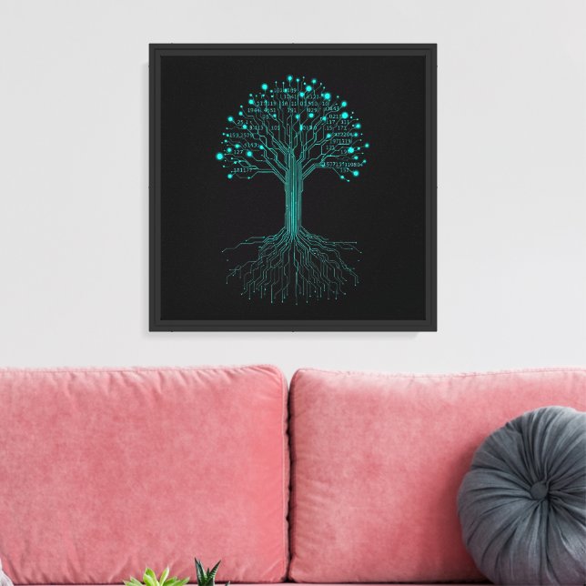 Binäre Codierungsprogrammierer Grafikdesign für Co Leinwanddruck (Insitu (Wohnzimmer))