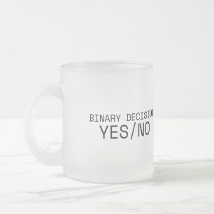 Binäre Entscheidung Ja Nein Minimalistische Schrei Mattglastasse